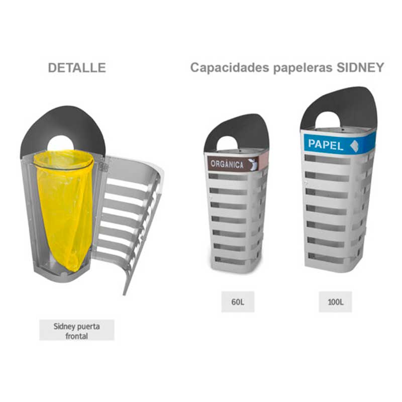 Paperera de reciclatge exterior Sidney